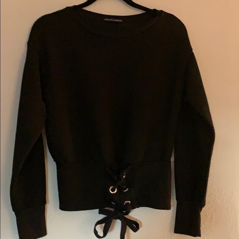 Lace bottom sweatshirt